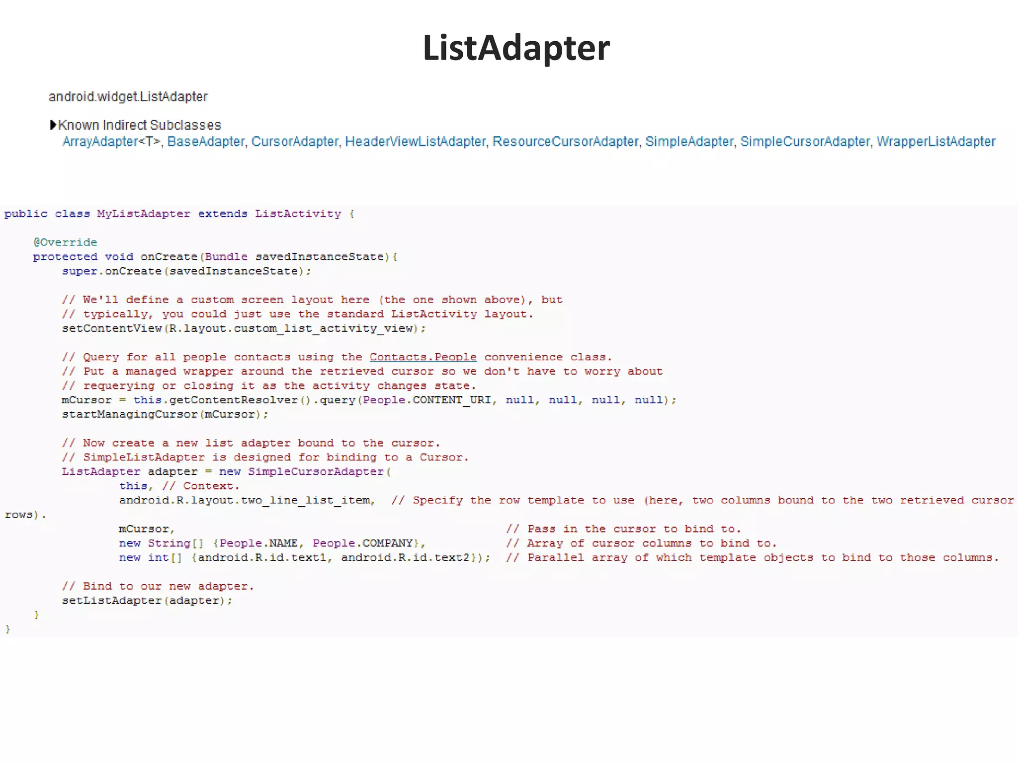 ListAdapter
 