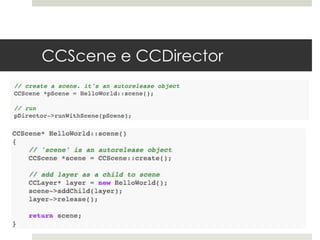 CCScene e CCDirector
 