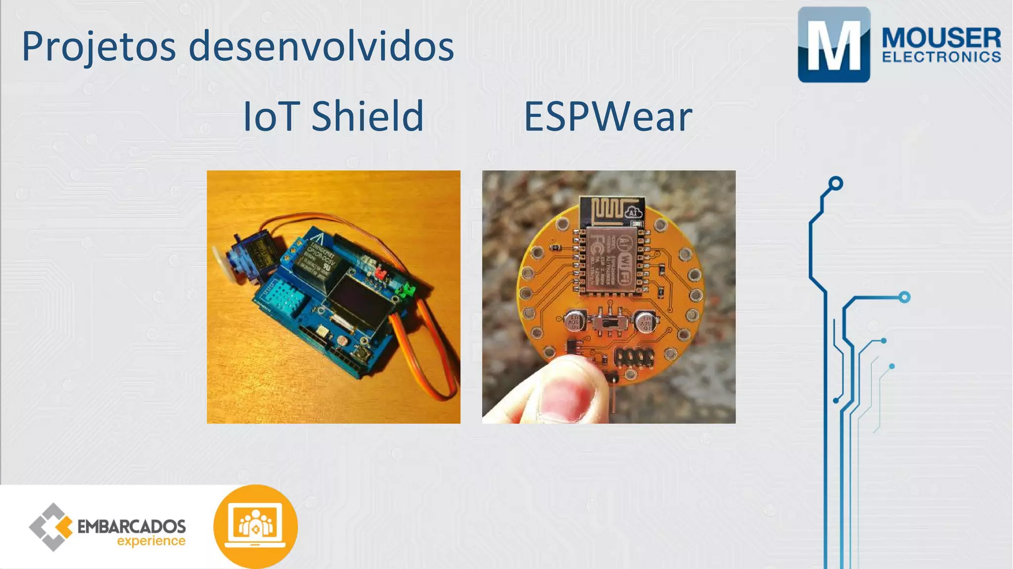 Projetos desenvolvidos
ESPWearIoT Shield
 