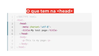 O que tem na <head>
 