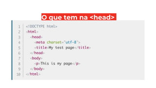 O que tem na <head>
 