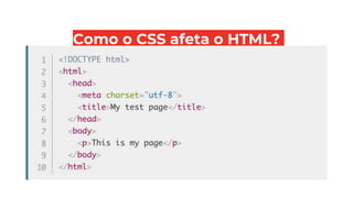 Como o CSS afeta o HTML?
 