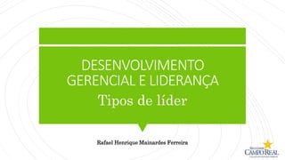 DESENVOLVIMENTO
GERENCIAL E LIDERANÇA
Tipos de líder
Rafael Henrique Mainardes Ferreira
 