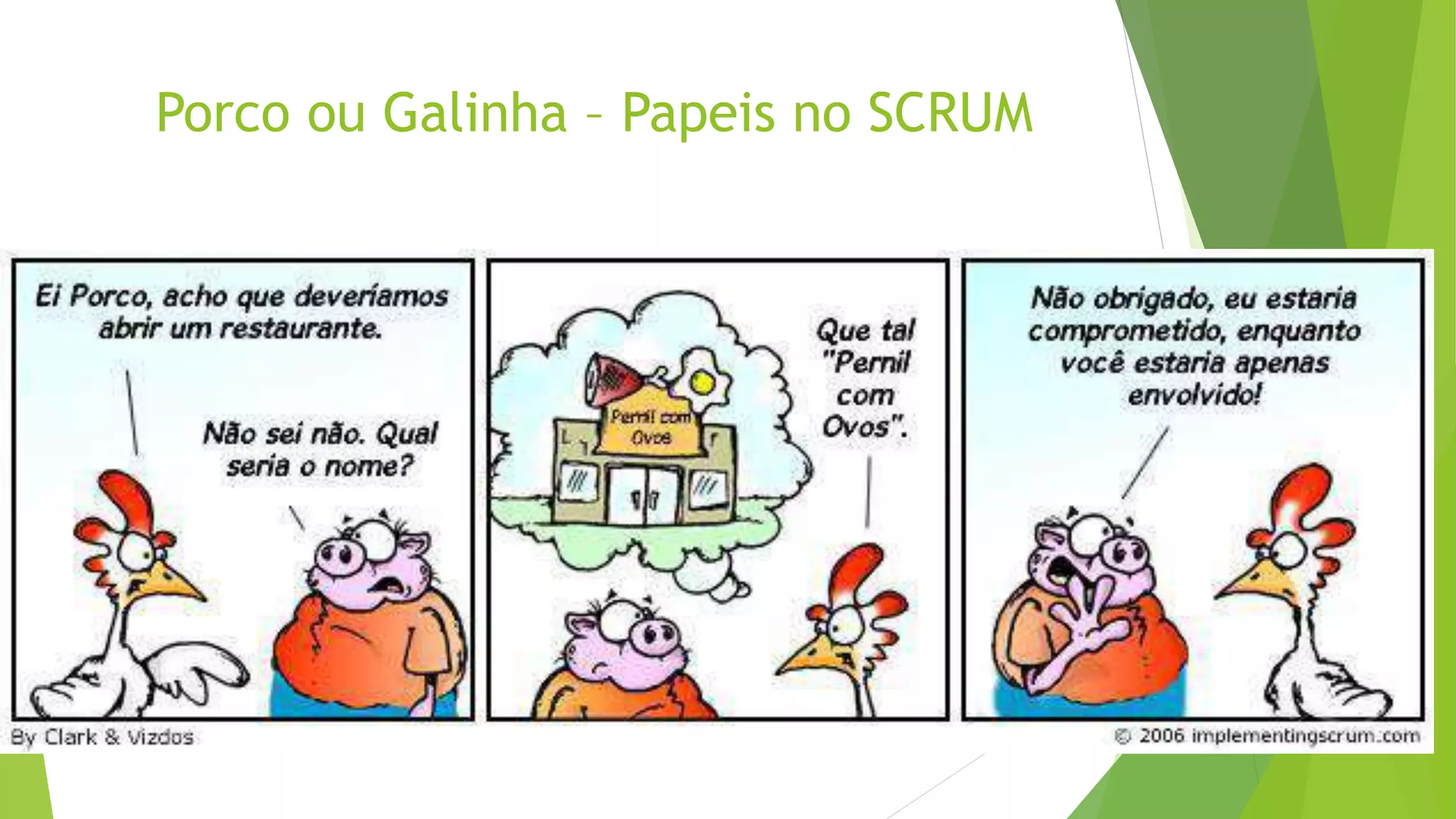 Porco ou Galinha – Papeis no SCRUM
 