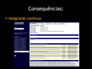 Consequências: Integração contínua 