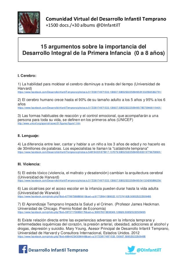 Comunidad Virtual del Desarrollo Infantil Temprano
+1500 docs./+30 albums @DInfantilT
Desarrollo Infantil Temprano @DInfan...