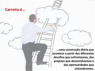Carreira é...

...uma construção diária que
acontece a partir dos diferentes
desafios que enfrentamos, dos
projetos que desenvolvemos e
das oportunidades que
vislumbramos.

 