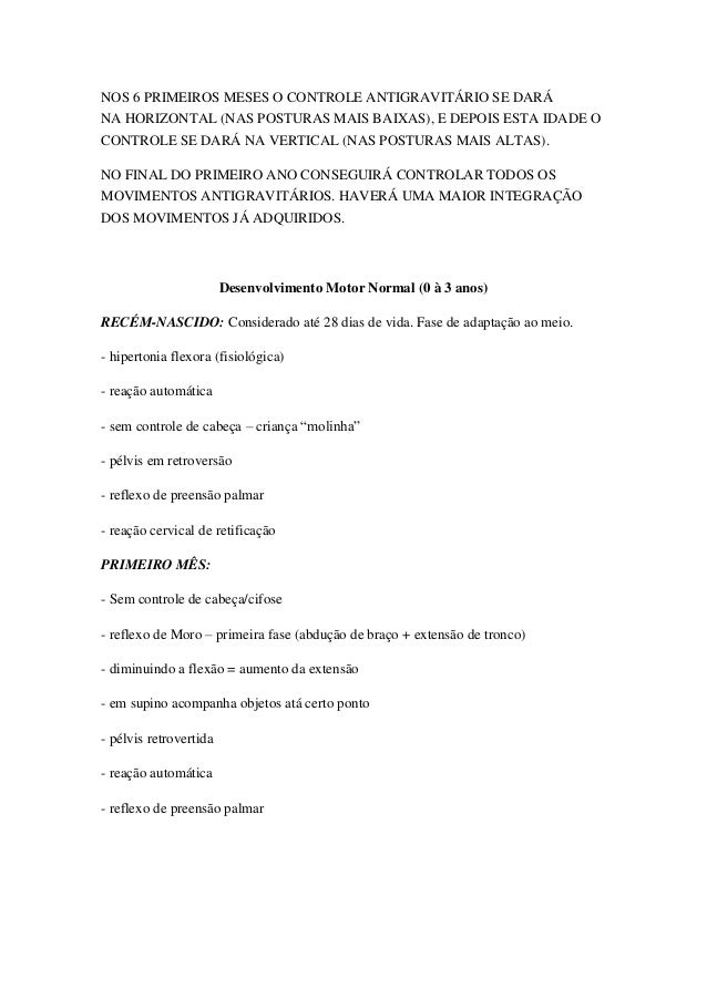 Desenvolvimento Motor Normal Da Crianca De 0 A 3 Anos Desenvolvimento Motor Normal Da Crianca De 0 A 3 Anos