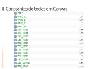Constantes de teclas emCanvas
 