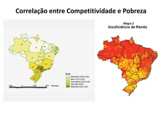 Correlação entre a Economia e a CompetitividadeCorrelação entre Competitividade e Pobreza
 