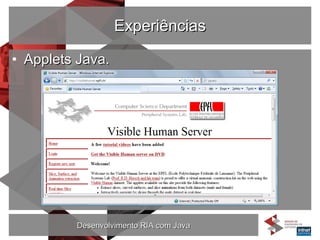 Experiências Applets Java. 