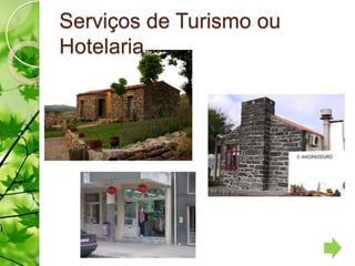 Serviços de Turismo ou
Hotelaria
 