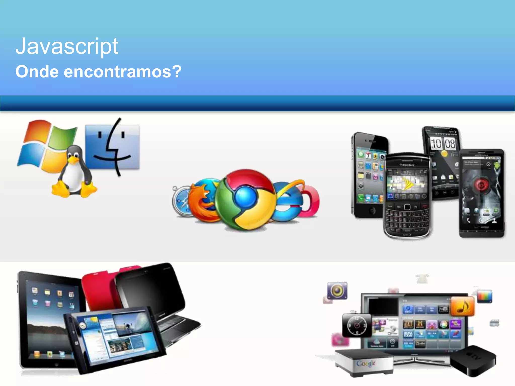 Javascript
Onde encontramos?

 