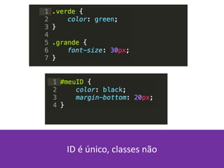 ID é único, classes não
 
