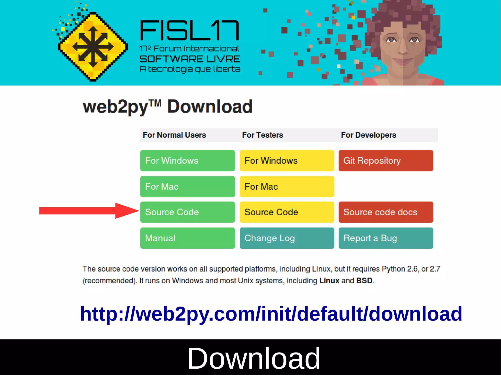 Download
http://web2py.com/init/default/download
 