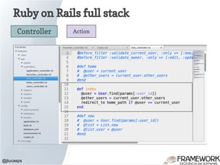 Ruby on Rails full stack
@jlucasps
Controller Action
 