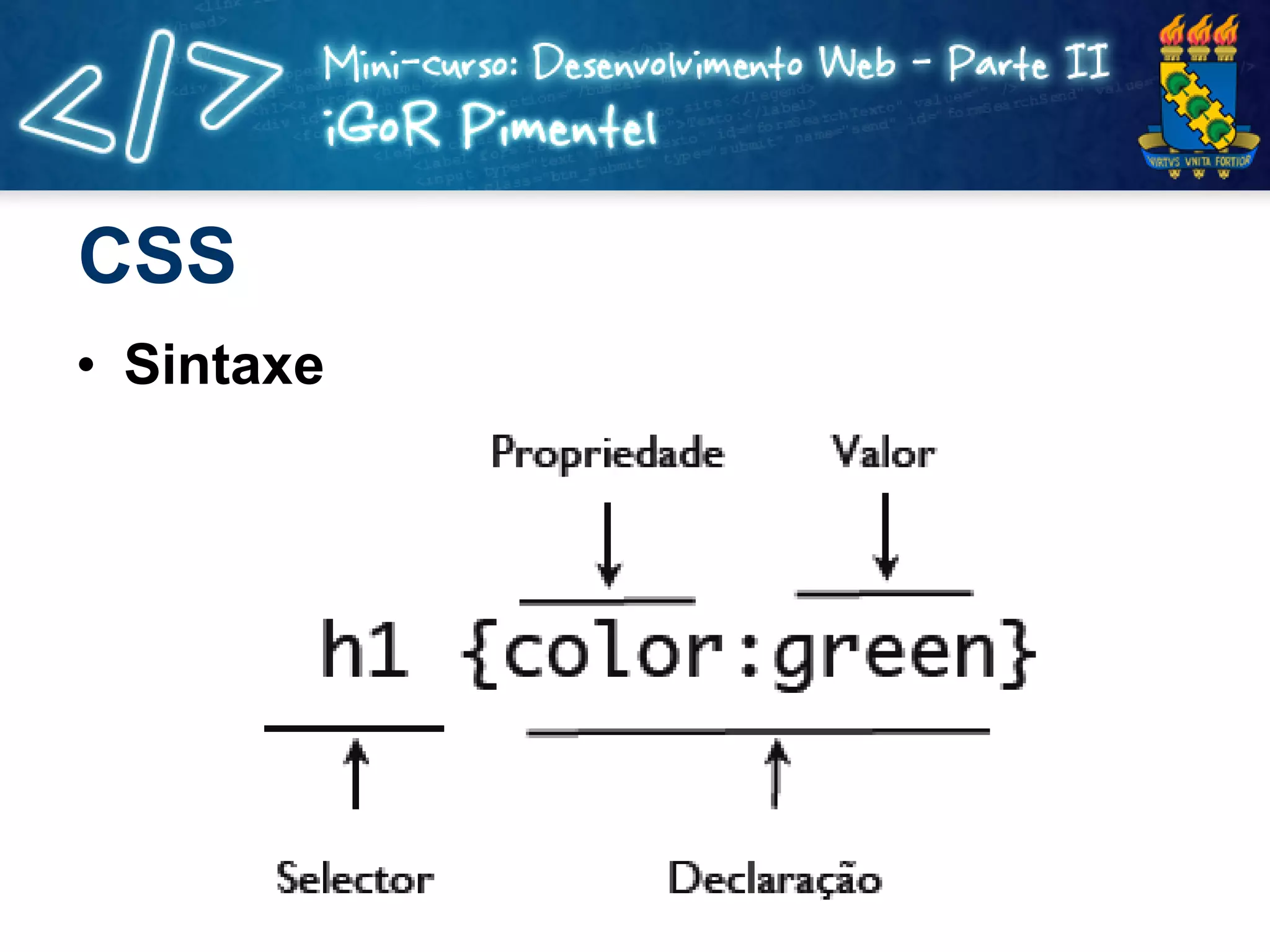 CSS Sintaxe 