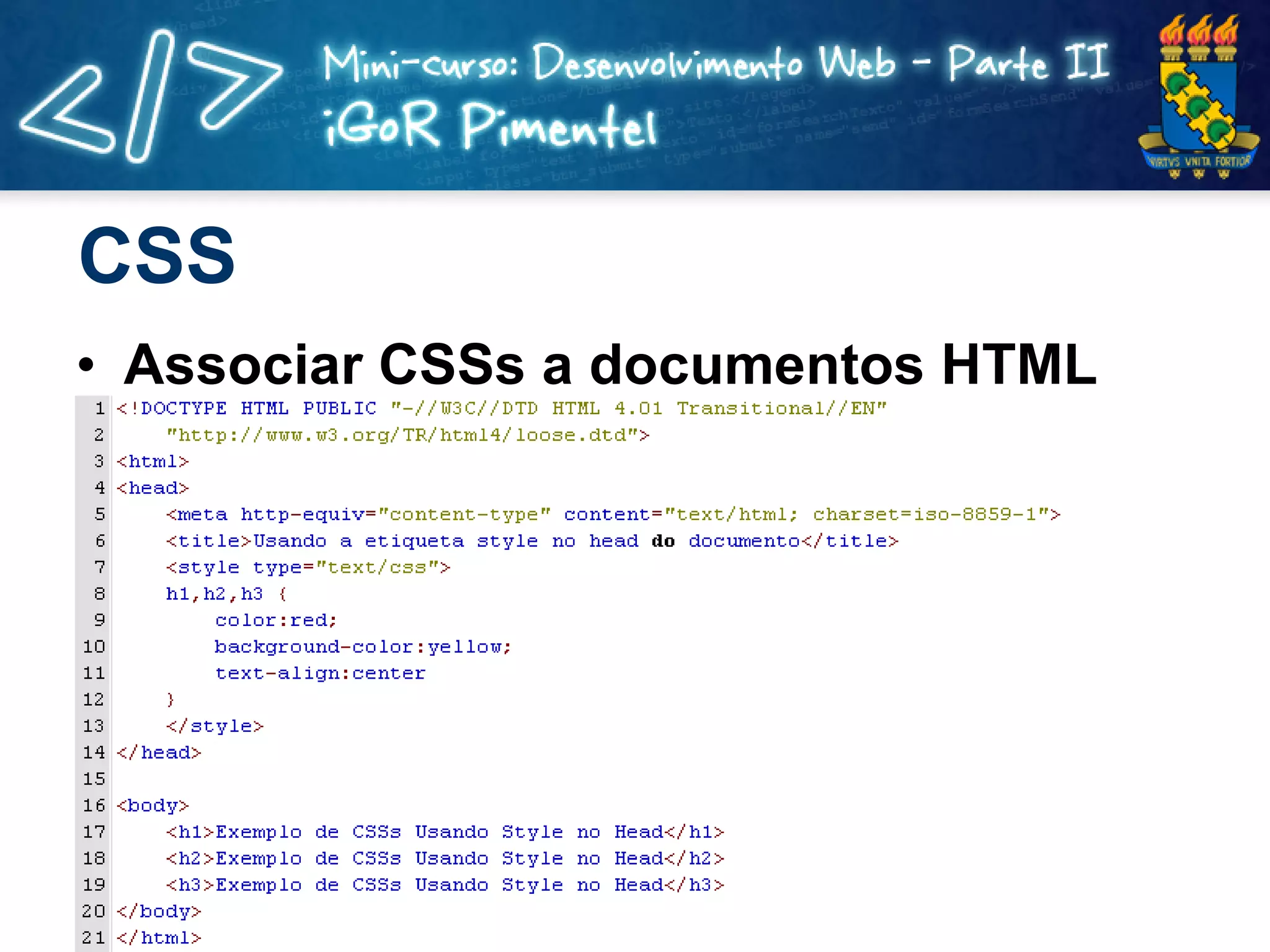 CSS Associar CSSs a documentos HTML 