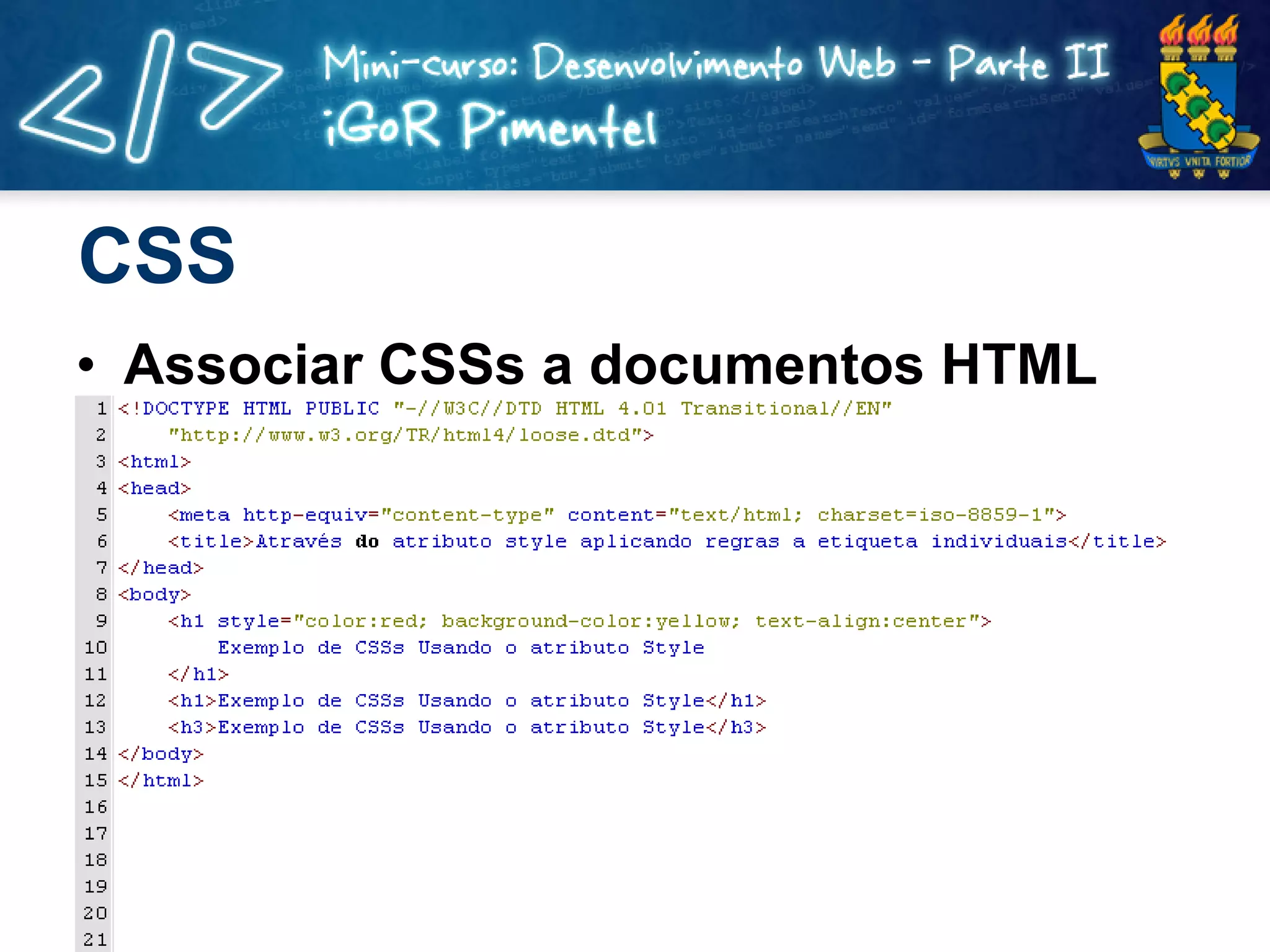 CSS Associar CSSs a documentos HTML 