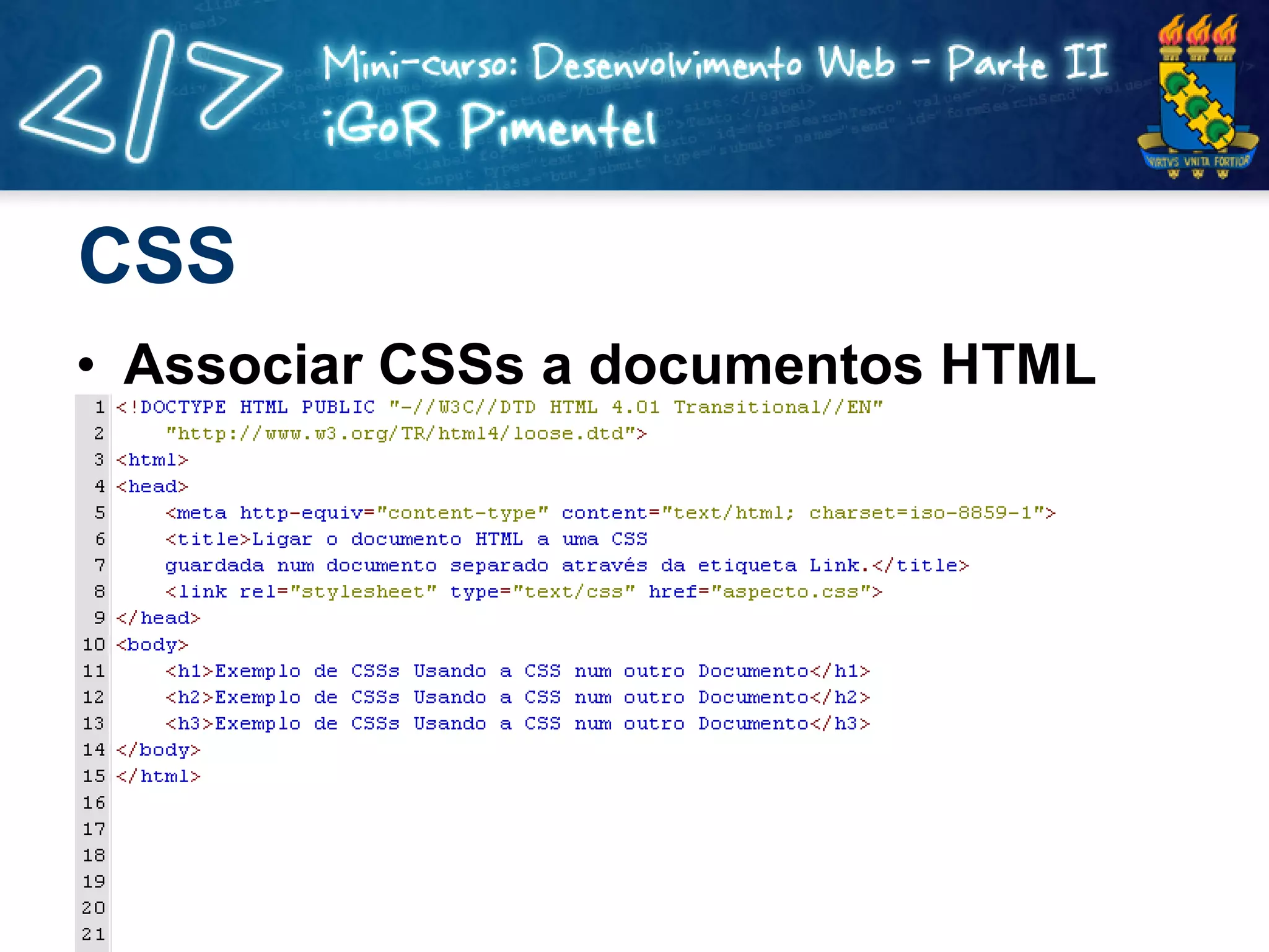 CSS Associar CSSs a documentos HTML 