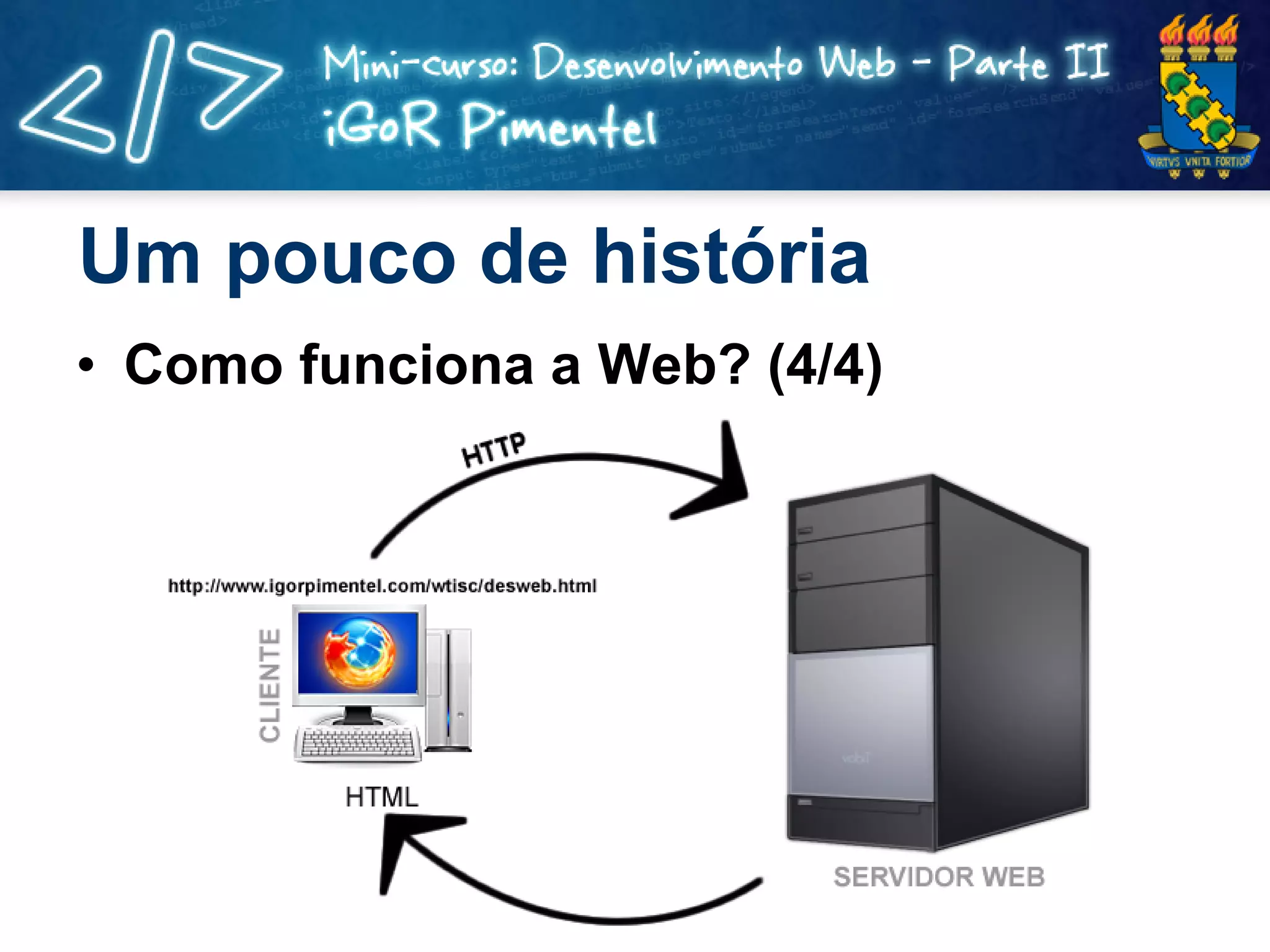 Um pouco de história Como funciona a Web? (4/4) 