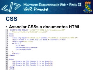CSS Associar CSSs a documentos HTML 