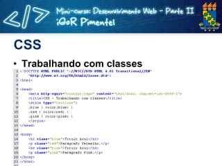 CSS Trabalhando com classes 