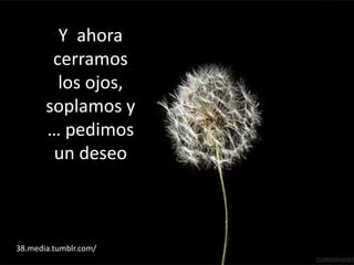 38.media.tumblr.com/
Y ahora
cerramos
los ojos,
soplamos y
… pedimos
un deseo
 