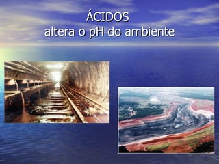 ÁCIDOS  altera o pH do ambiente 