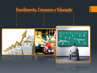 O nível de vida da população é medido pelos níveis de
rendimento e de consumo. Apenas alguns concelhos do
Litoral Norte, Centro e Sul têm níveis de rendimento e
consumo razoáveis ou altos, o que se justifica pela
existência de empregados mais bem renumerados.
 