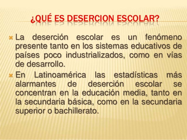 Desercion escolar