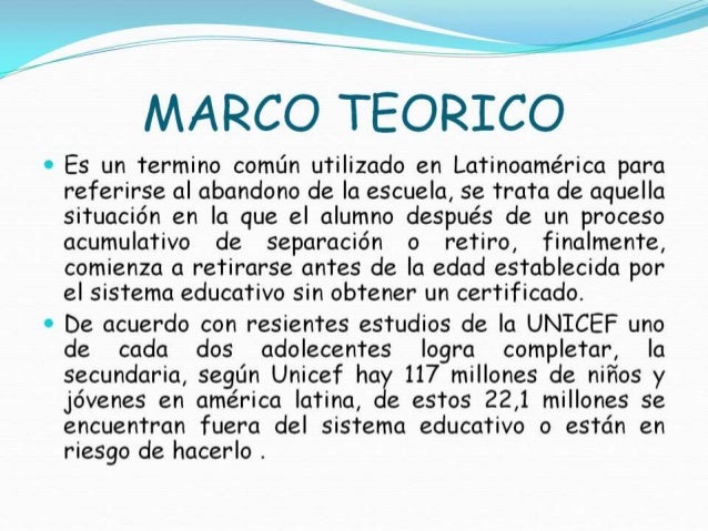 Desercion escolar sociologia.