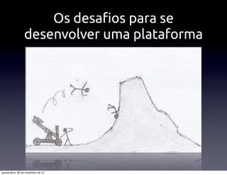 Os desa"os para se
                  desenvolver uma plataforma




quarta-feira, 28 de novembro de 12
 