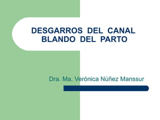 DESGARROS DEL CANAL
BLANDO DEL PARTO

Dra. Ma. Verónica Núñez Manssur

 