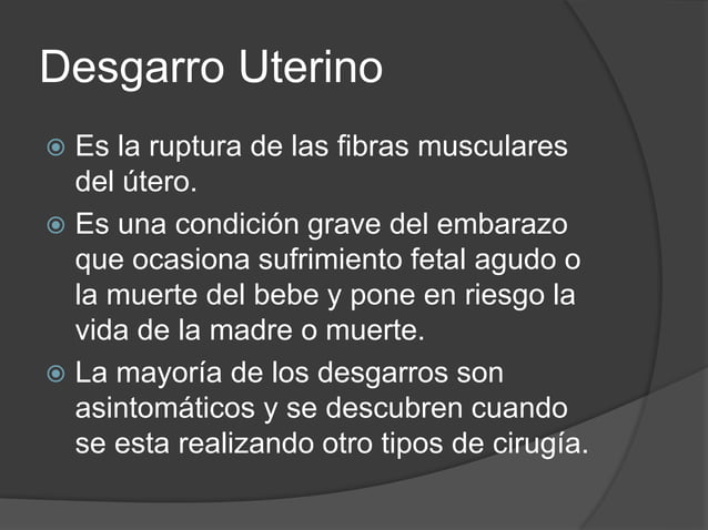 Desgarro uterino