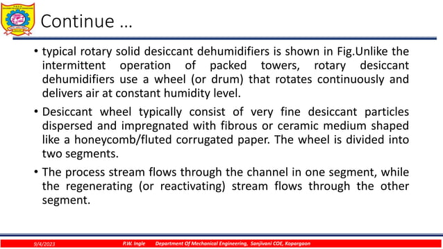 Desiccant Air Conditioning System.ppt | Chemistry | Science