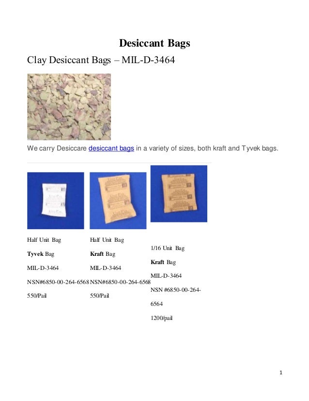 Desiccant Bags (MILD3464)