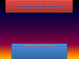 Desierto Selva Sabana Clima, Flora y Fauna 