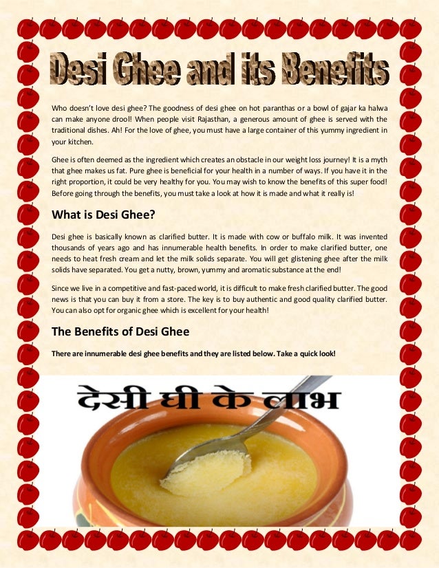 Desi ghee and its benefits