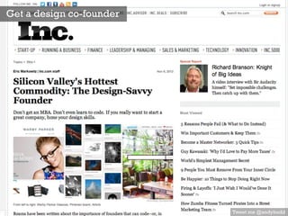 Get a design co-founder
Tweet me @andybudd
 