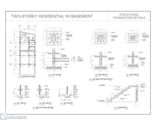 Ar. Laisa S. de Francia,Uap
laisa10defrancia@gmail.com
TWO-STOREY RESIDENTIAL W/ BASEMENT STRUCTURAL
FOUNDATION DETAILS
 