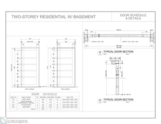 Ar. Laisa S. de Francia,Uap
laisa10defrancia@gmail.com
TWO-STOREY RESIDENTIAL W/ BASEMENT DOOR SCHEDULE
& DETAILS
 