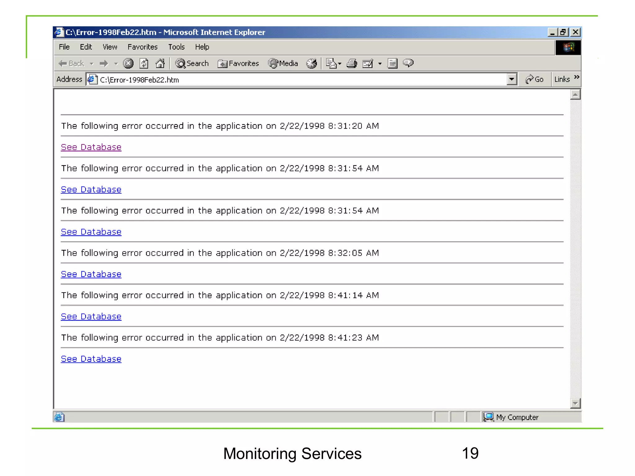 Monitoring Services   19
 