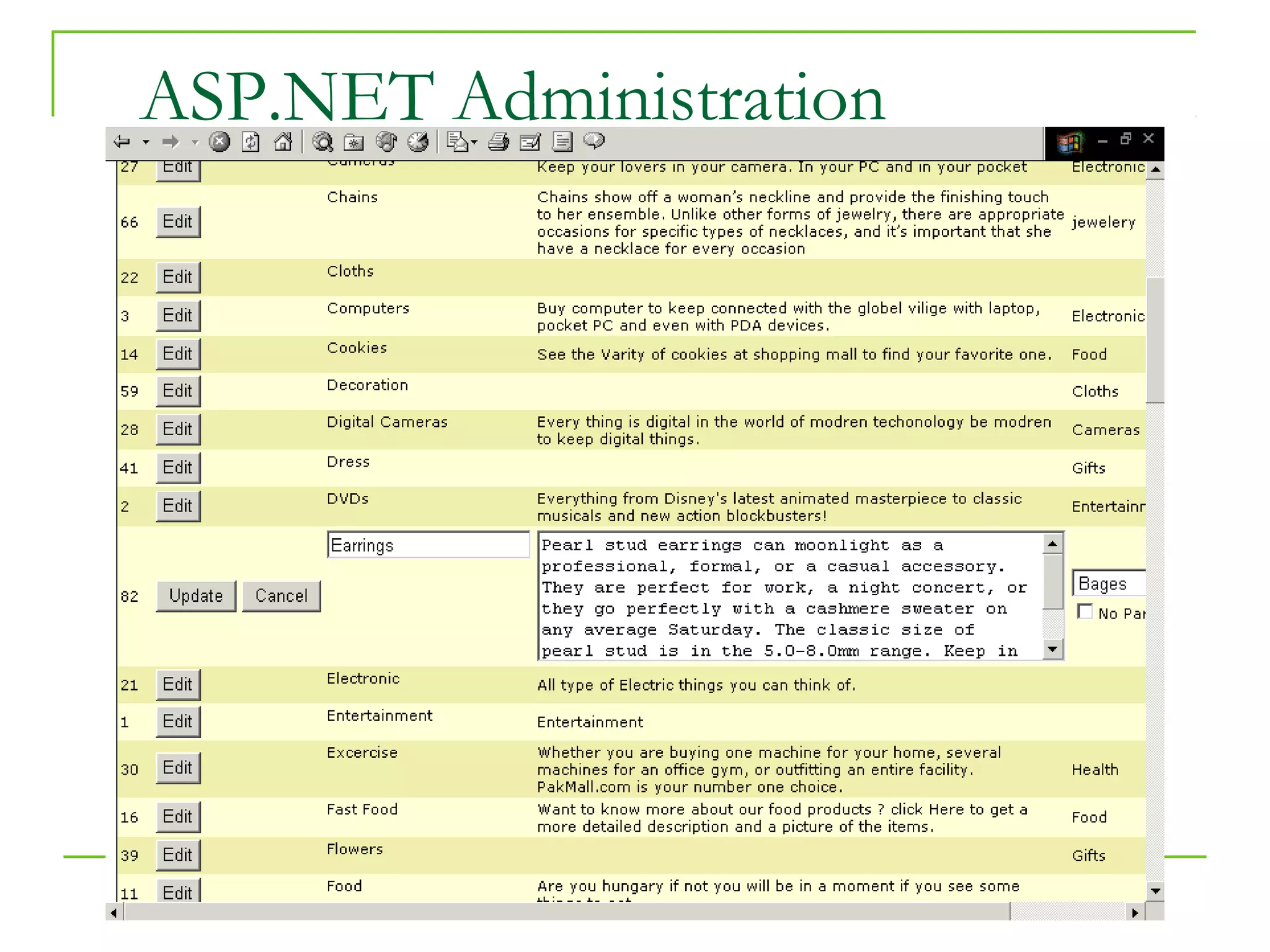 ASP.NET Administration




         Administration   68
 