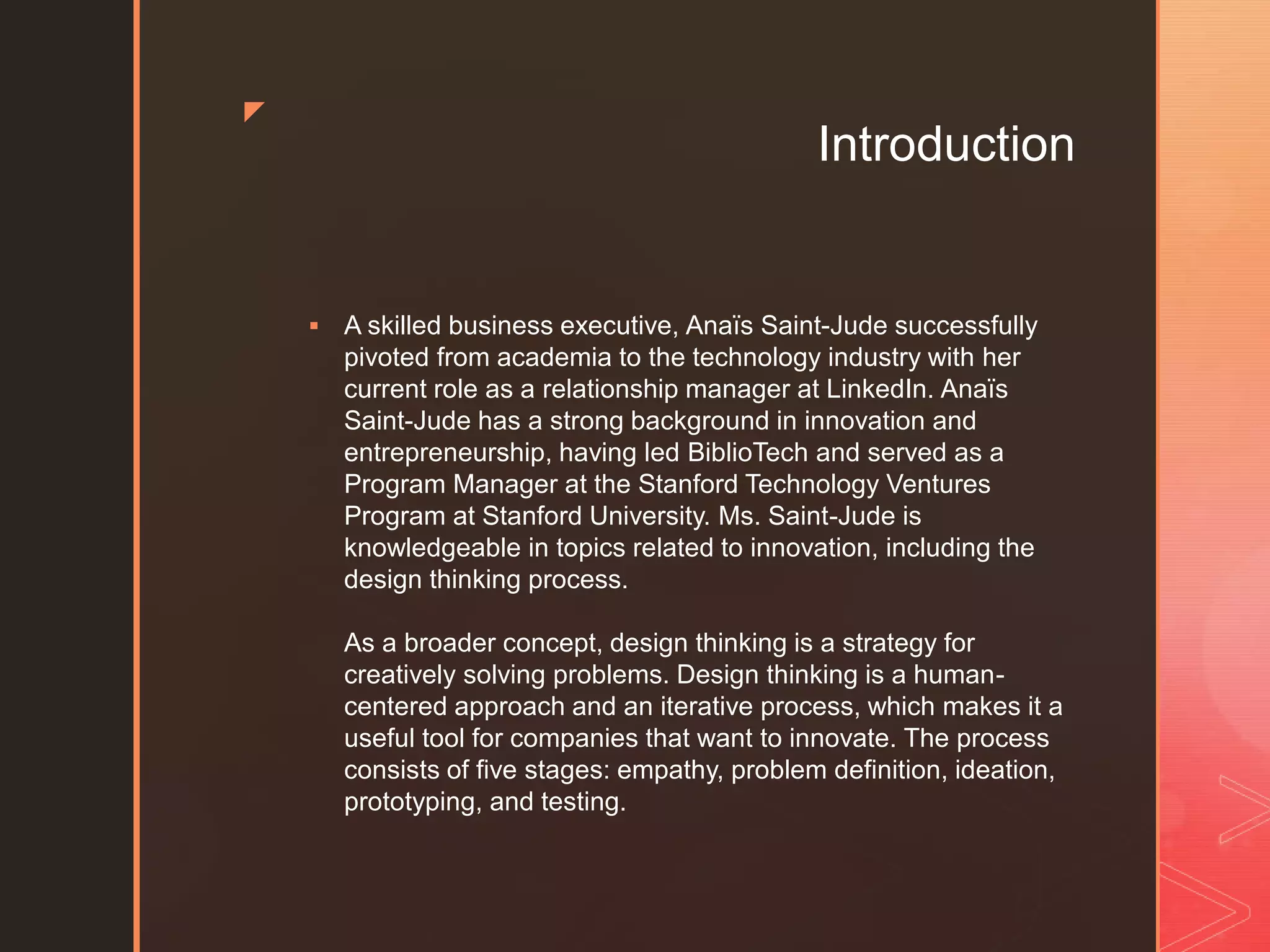 Using the Design Thinking Process as a Strategy for Innovation | PPTX