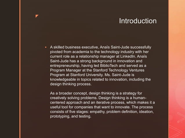 Using the Design Thinking Process as a Strategy for Innovation | PPTX