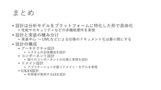 参考⽂献
• The Unified Modeling Language Reference
Manual, 2nd (Rumbaugh他, 2004)
• The Unified Modeling Language User Guide,
2...