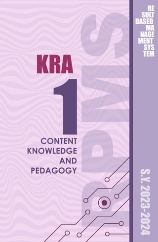 RPMS
RE
SULT
BASED
MA
NAGE
MENT
SYS
TEM
KRA
1
CONTENT
KNOWLEDGE
AND
PEDAGOGY
S.Y.
2023-2024
 