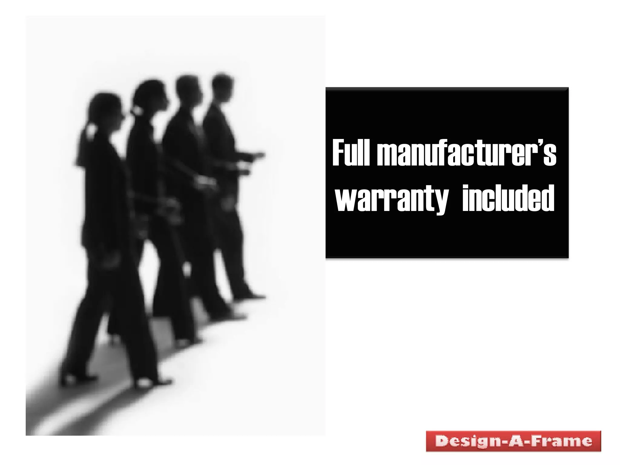 Full manufacturer’s warranty  included 