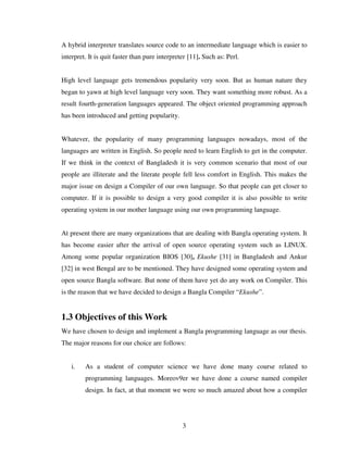 Design And Implementation Of A Bangla Compiler